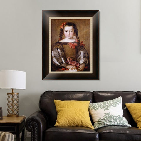 INVIN ART Framed Canvas Art Giclee Print Mona nina2 by the Christian Soul by Diego Velazquez Wall Art Living Room Home Office Decorations