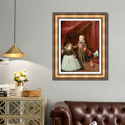 INVIN ART Framed Canvas Art Giclee Print Don Baltasar Carlos with a Dwarf by the Christian Soul by Diego Velazquez Wall Art Living Decorations