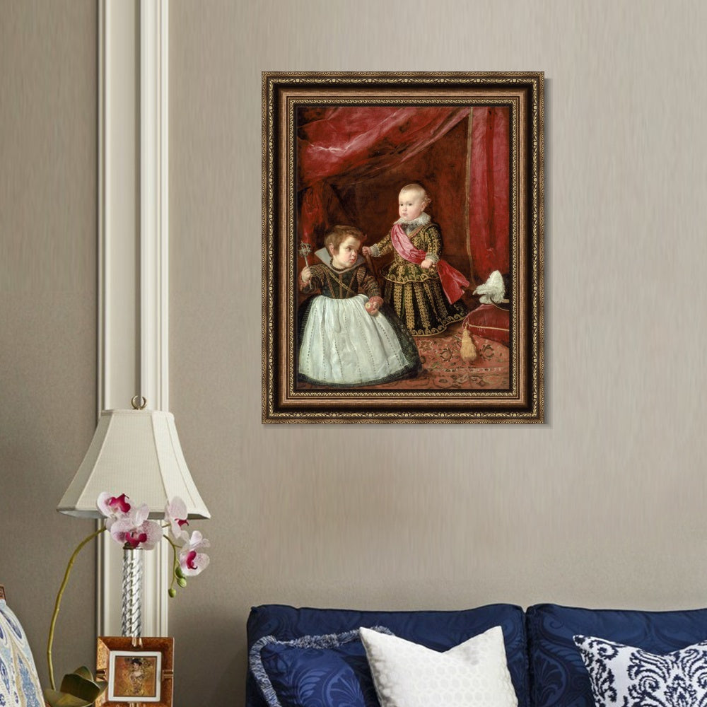 INVIN ART Framed Canvas Art Giclee Print Don Baltasar Carlos with a Dwarf by the Christian Soul by Diego Velazquez Wall Art Living Decorations