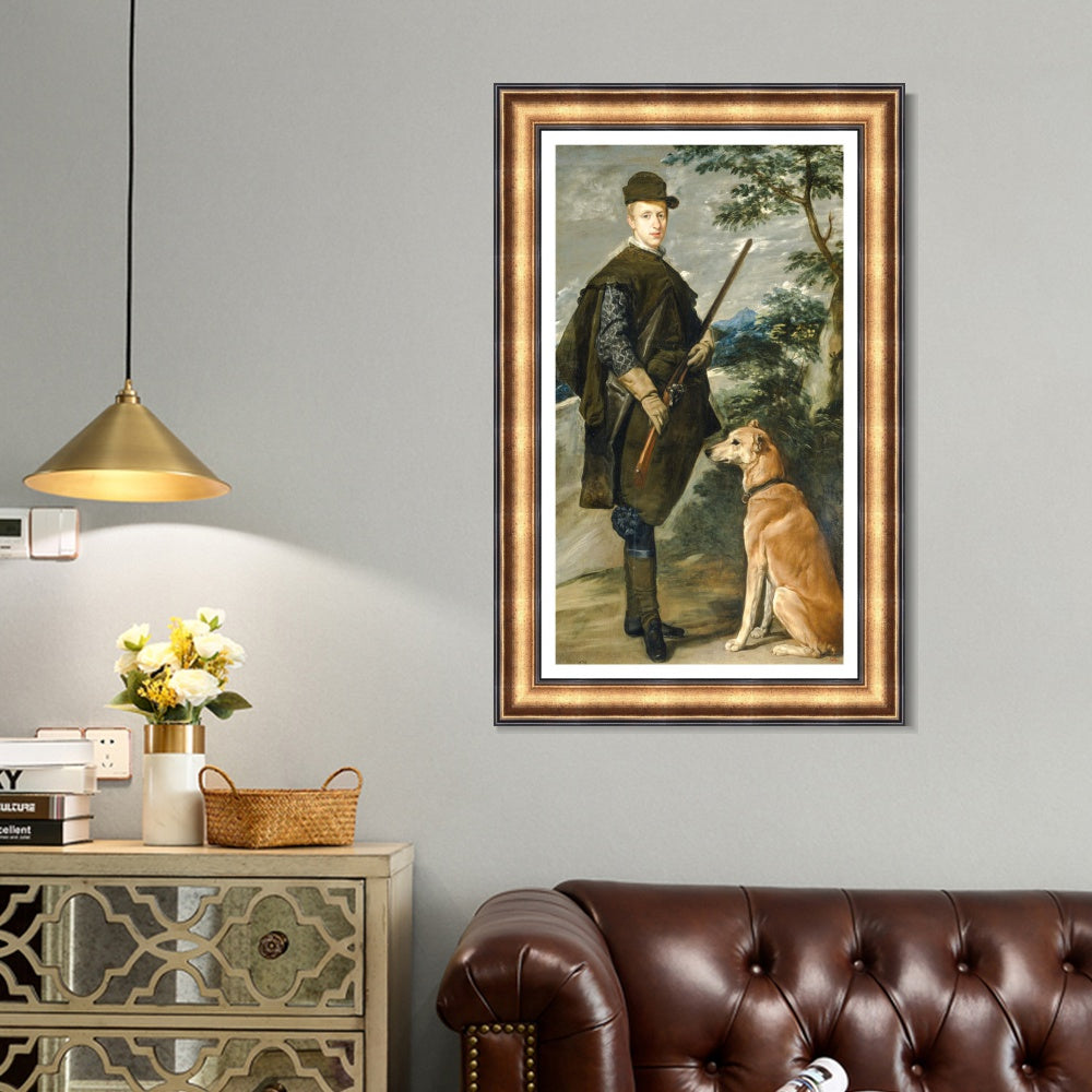 INVIN ART Framed Canvas Art Giclee Print Portrait of Cardinal-Infante Ferdinand of Austria by Diego Velazquez Wall Art