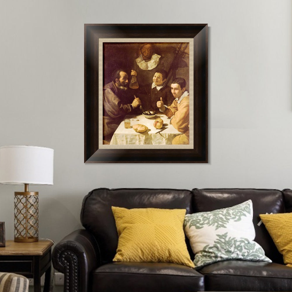 INVIN ART Framed Canvas Art Giclee Print Breakfast by the Christian Soul by Diego Velazquez Wall Art