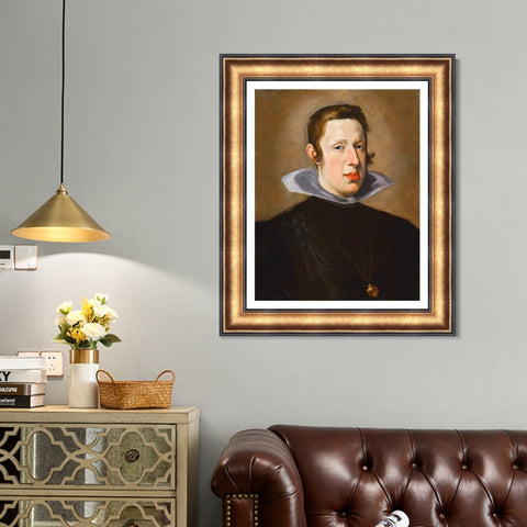 INVIN ART Framed Canvas Art Giclee Print Portrait of King Philip IV of Spain by the Christian Soul by Diego Velazquez Wall Art Living Decorations