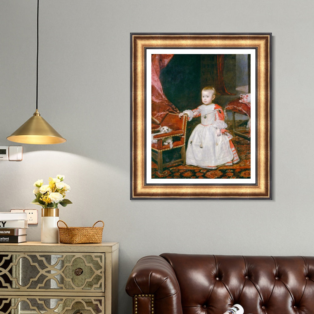 INVIN ART Framed Canvas Art Giclee Print Prince Philip Prospero by the Christian Soul by Diego Velazquez Wall Art