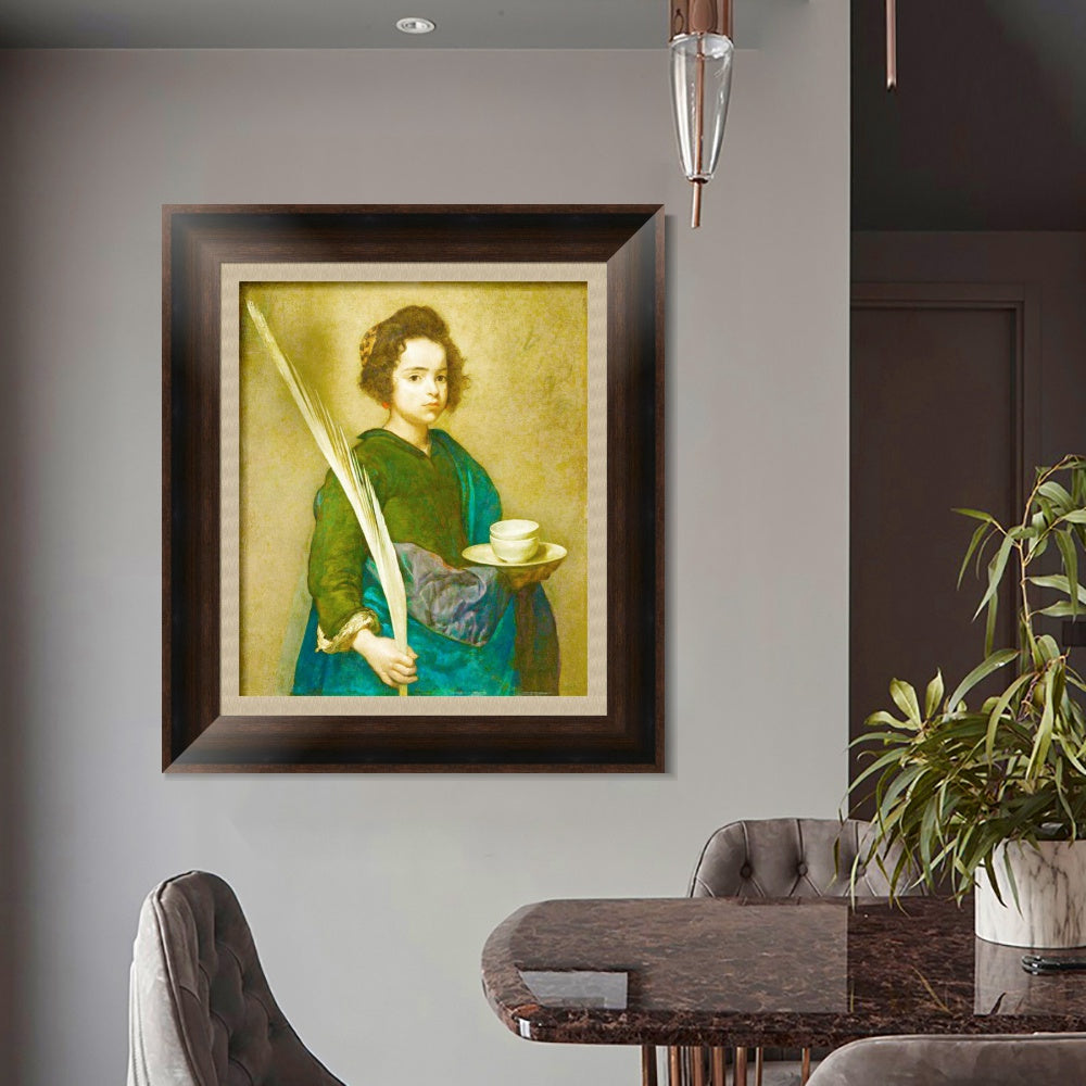 INVIN ART Framed Canvas Art Giclee Print SAINT RUFINA by the Christian Soul by Diego Velazquez Wall Art