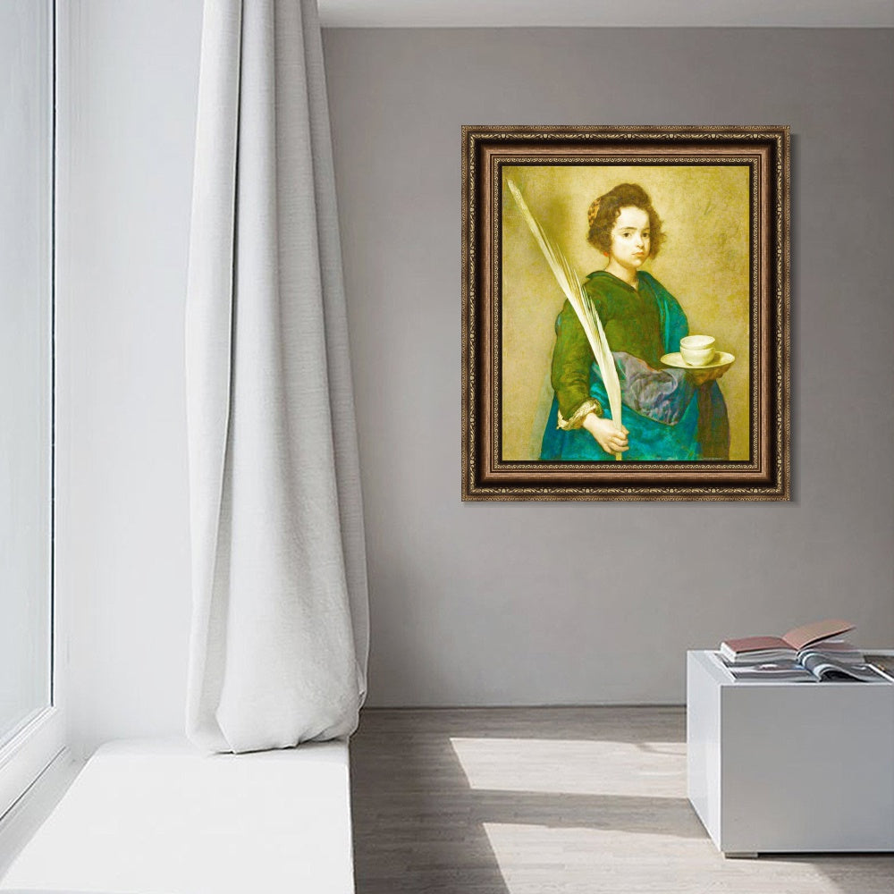INVIN ART Framed Canvas Art Giclee Print SAINT RUFINA by the Christian Soul by Diego Velazquez Wall Art