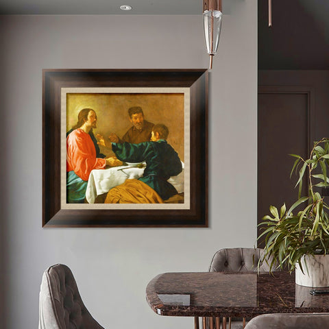 INVIN ART Framed Canvas Art Giclee Print The Supper at Emmaus by the Christian Soul by Diego Velazquez Wall Art Living Room Home Office Decorations