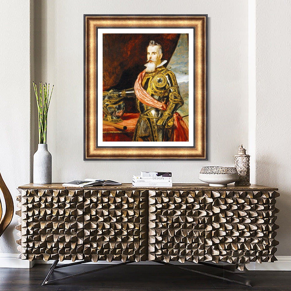 INVIN ART Framed Canvas Art Giclee Print Don Juan Francisco de Pimentel, X conde de Benavente by the Christian Soul by Diego Velazquez Wall Art Decorations