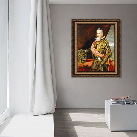 INVIN ART Framed Canvas Art Giclee Print Don Juan Francisco de Pimentel, X conde de Benavente by the Christian Soul by Diego Velazquez Wall Art Decorations