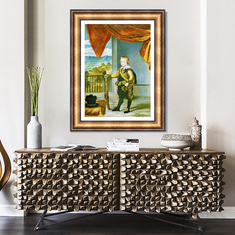 INVIN ART Framed Canvas Art Giclee Print Prince Baltasar Carlos by the Christian Soul by Diego Velazquez Wall Art