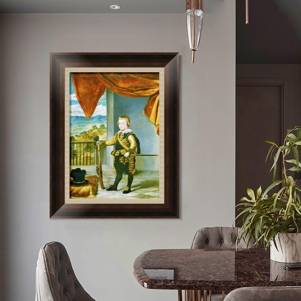 INVIN ART Framed Canvas Art Giclee Print Prince Baltasar Carlos by the Christian Soul by Diego Velazquez Wall Art