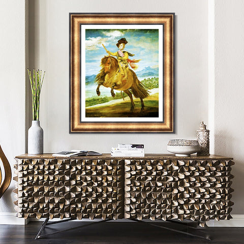 INVIN ART Framed Canvas Art Giclee Print Prince Baltasar Carlos, on horseback by the Christian Soul by Diego Velazquez Wall Art Living Decorations