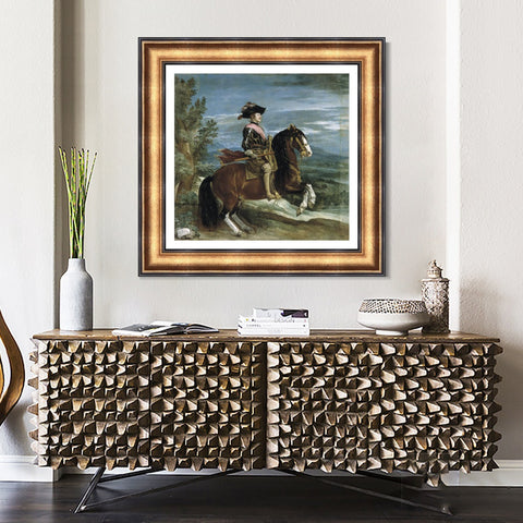 INVIN ART Framed Canvas Art Giclee Print Felipe IV, on horseback by the Christian Soul by Diego Velazquez Wall Art Living Room Home Office Decorations