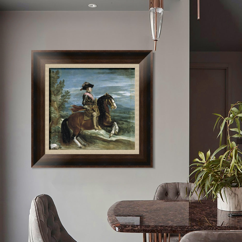 INVIN ART Framed Canvas Art Giclee Print Felipe IV, on horseback by the Christian Soul by Diego Velazquez Wall Art