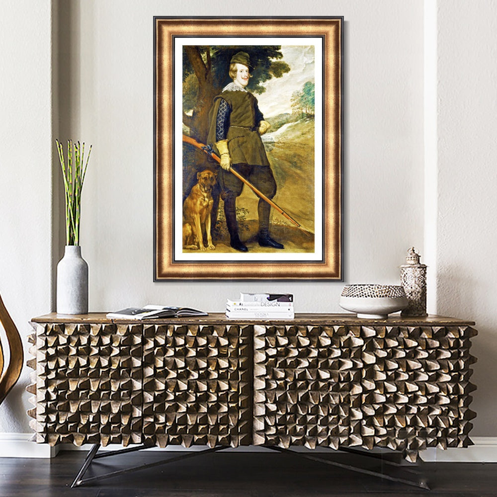 INVIN ART Framed Canvas Art Giclee Print Prince Felipe IV, hunter by the Christian Soul by Diego Velazquez Wall Art