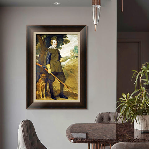 INVIN ART Framed Canvas Art Giclee Print Prince Felipe IV, hunter by the Christian Soul by Diego Velazquez Wall Art Living Room Home Office Decorations