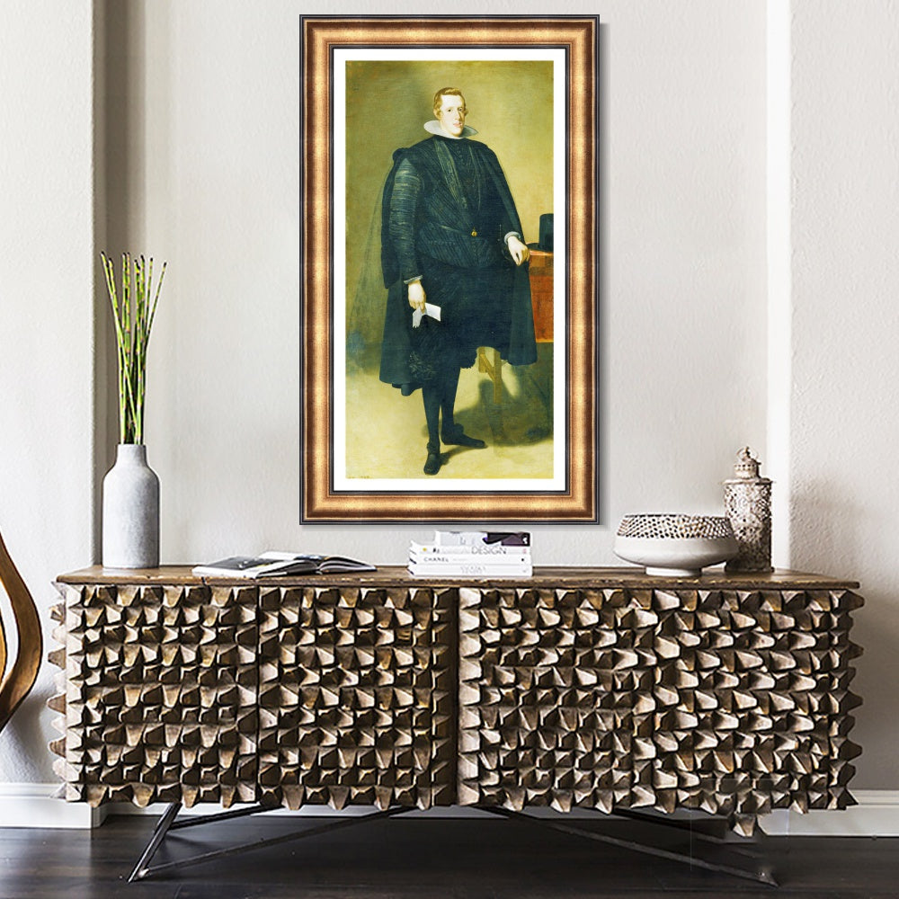 INVIN ART Framed Canvas Art Giclee Print Prince Felipe IV by Diego Velazquez Wall Art
