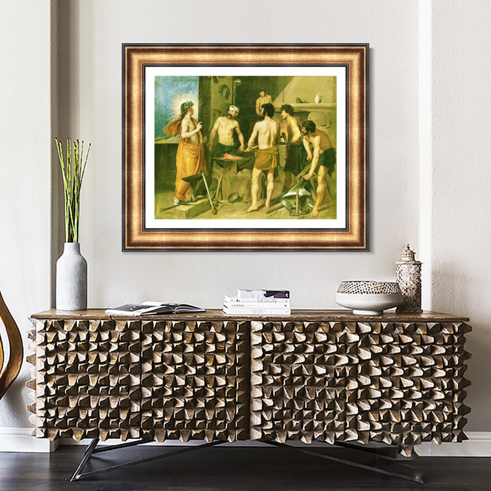 INVIN ART Framed Canvas Art Giclee Print The Vulcano forge by the Christian Soul by Diego Velazquez Wall Art