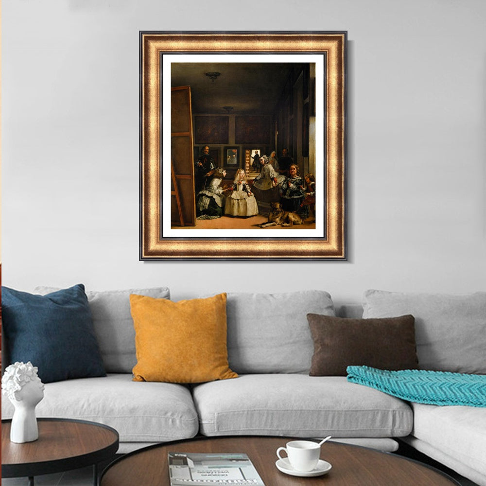 INVIN ART Framed Canvas Art Giclee Print The Meninas, or The Family of Felipe IV -1 by the Christian Soul by Diego Velazquez Wall Art Living Decorations