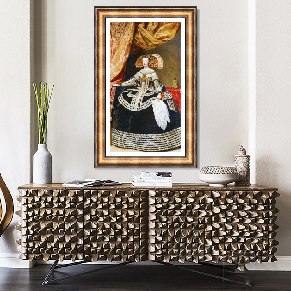 INVIN ART Framed Canvas Art Giclee Print Prince Mariana from Austria, Queen of Spain by Diego Velazquez Wall Art