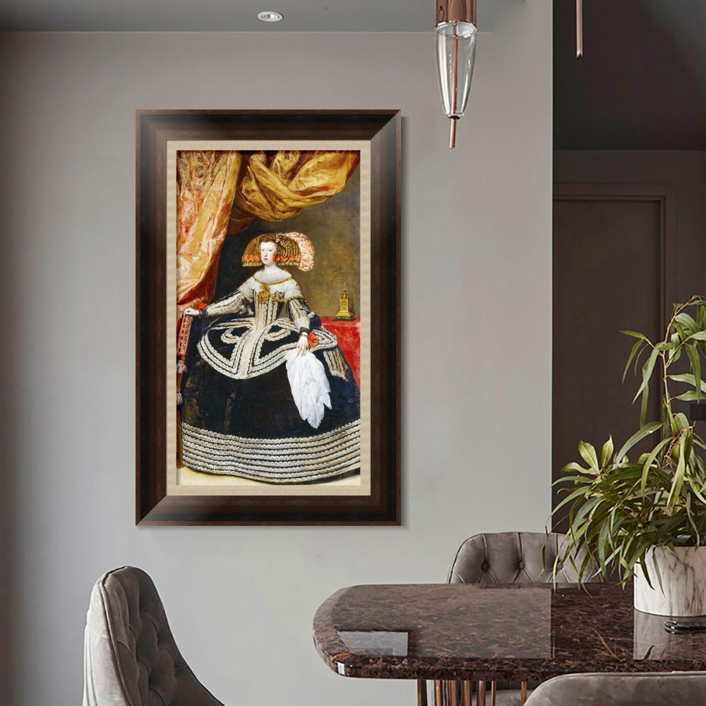 INVIN ART Framed Canvas Art Giclee Print Prince Mariana from Austria, Queen of Spain by Diego Velazquez Wall Art