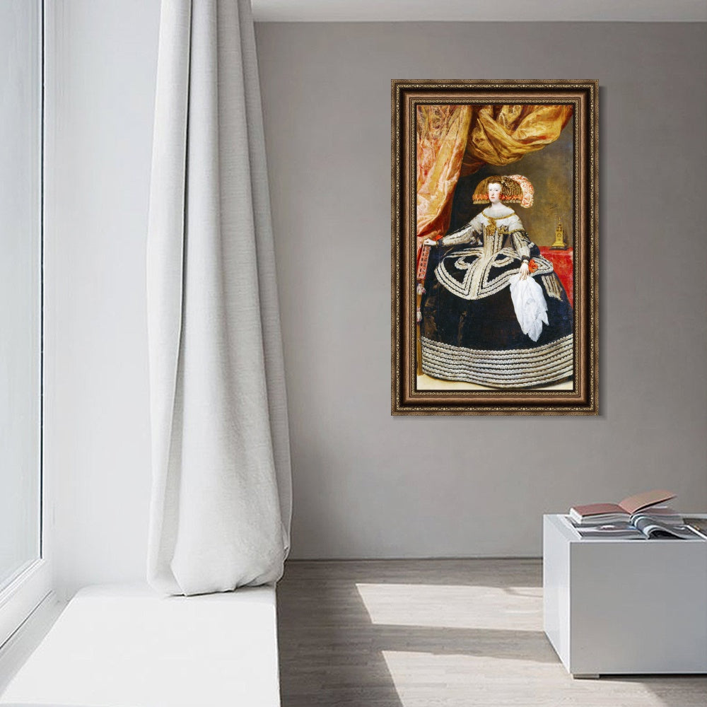 INVIN ART Framed Canvas Art Giclee Print Prince Mariana from Austria, Queen of Spain by Diego Velazquez Wall Art