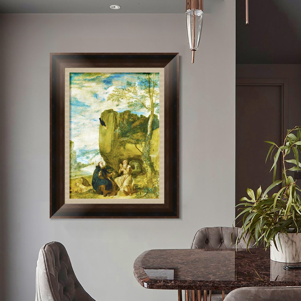 INVIN ART Framed Canvas Art Giclee Print Prince Saint Paul, first hermit by the Christian Soul by Diego Velazquez Wall Art Living Decorations