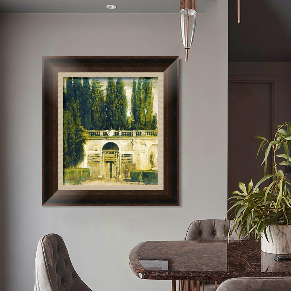 INVIN ART Framed Canvas Art Giclee Print The Medici Gardens in Rome by the Christian Soul by Diego Velazquez Wall Art