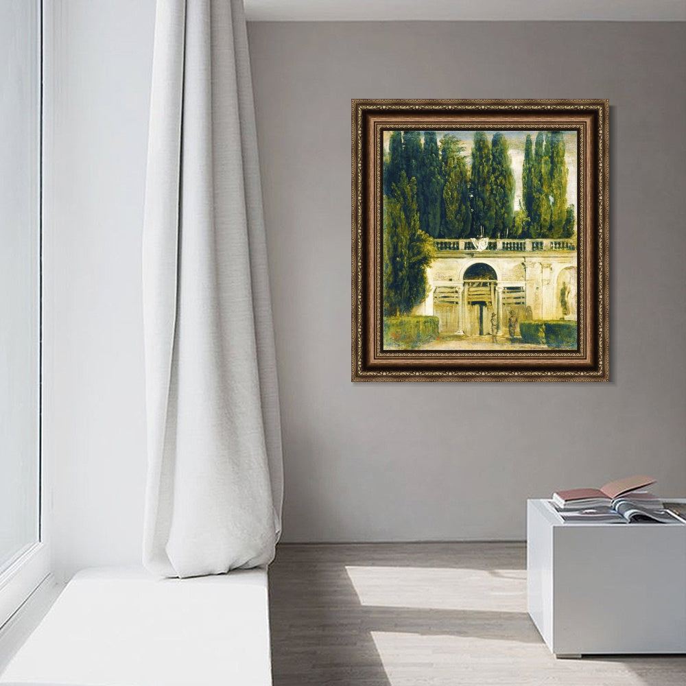 INVIN ART Framed Canvas Art Giclee Print The Medici Gardens in Rome by the Christian Soul by Diego Velazquez Wall Art