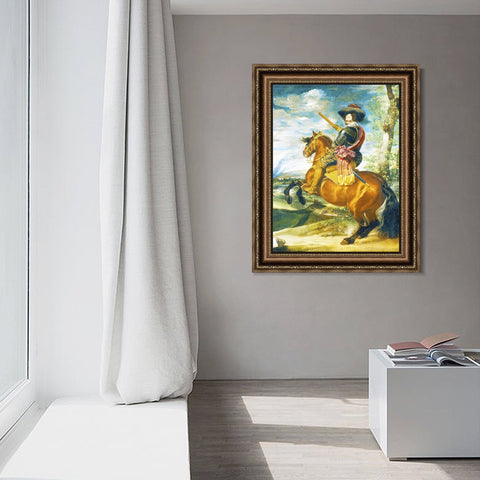 INVIN ART Framed Canvas Art Giclee Print the Count Duke of Olivares on Horseback by the Christian Soul by Diego Velazquez Wall Art Living Decorations