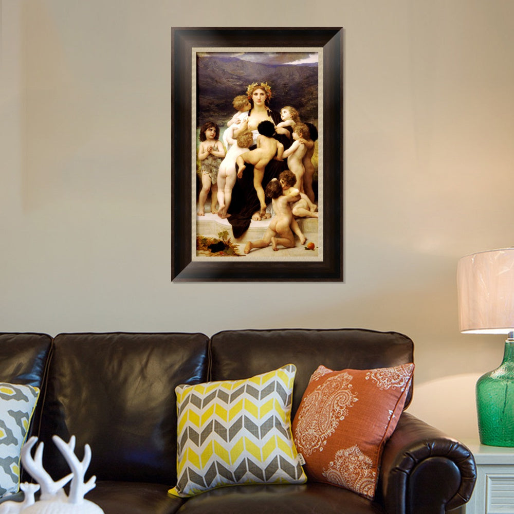 INVIN ART Framed Canvas Art Giclee Print Angle by William Adolphe Bouguereau Wall Art Living Room Home Office Decorations