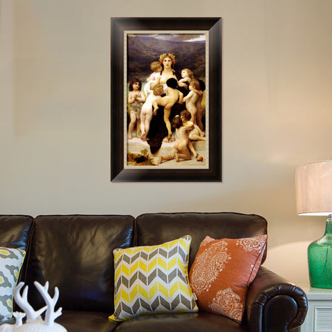 INVIN ART Framed Canvas Art Giclee Print Angle by William Adolphe Bouguereau Wall Art Living Room Home Office Decorations