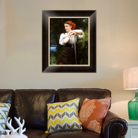 INVIN ART Framed Canvas Art Giclee Print The Haymaker (1869) by William Adolphe Bouguereau Wall Art Living Room Home Office Decorations