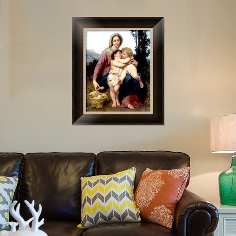 INVIN ART Framed Canvas Art Giclee Print The Holy Family by William Adolphe Bouguereau Wall Art Living Room Home Office Decorations