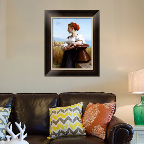 INVIN ART Framed Canvas Art Giclee Print The Harvester/Moissoneuse by William Adolphe Bouguereau Wall Art Living Room Home Office Decorations