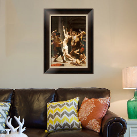 INVIN ART Framed Canvas Art Giclee Print The Flagellation of Our Lord Jesus Christ by William Adolphe Bouguereau Wall Art Living Room Home Office Decorations