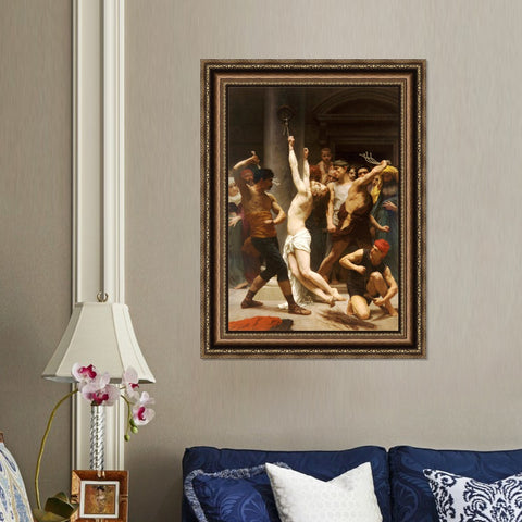 INVIN ART Framed Canvas Art Giclee Print The Flagellation of Our Lord Jesus Christ by William Adolphe Bouguereau Wall Art Living Room Home Office Decorations