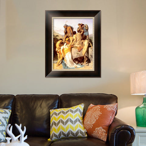 INVIN ART Framed Canvas Art Giclee Print Zenobia Found by Shepherds on the Banks of the Araxes by William Adolphe Bouguereau Wall Art Living Room Home Office Decorations