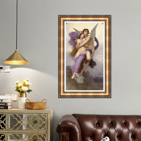 INVIN ART Framed Canvas Art Giclee Print The Abduction of Psyche by William Adolphe Bouguereau Wall Art Living Room Home Office Decorations