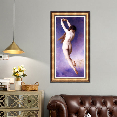 INVIN ART Framed Canvas Art Giclee Print Lost Pleiad by William Adolphe Bouguereau Wall Art Living Room Home Office Decorations