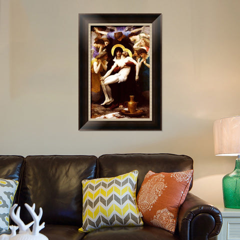 INVIN ART Framed Canvas Art Giclee Print Series#58 by William Adolphe Bouguereau Wall Art Living Room Home Office Decorations