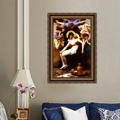 INVIN ART Framed Canvas Art Giclee Print Series#58 by William Adolphe Bouguereau Wall Art Living Room Home Office Decorations