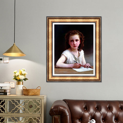 INVIN ART Framed Canvas Art Giclee Print A Calling by William Adolphe Bouguereau Wall Art Living Room Home Office Decorations