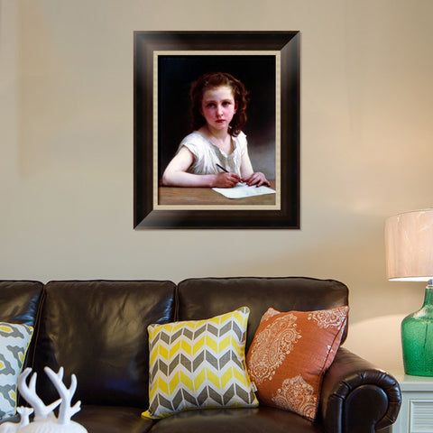 INVIN ART Framed Canvas Art Giclee Print A Calling by William Adolphe Bouguereau Wall Art Living Room Home Office Decorations