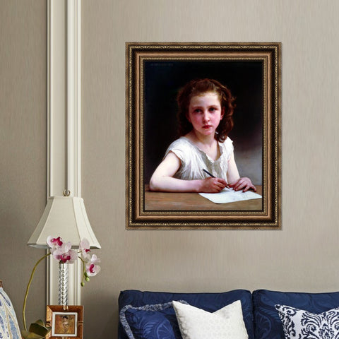 INVIN ART Framed Canvas Art Giclee Print A Calling by William Adolphe Bouguereau Wall Art Living Room Home Office Decorations