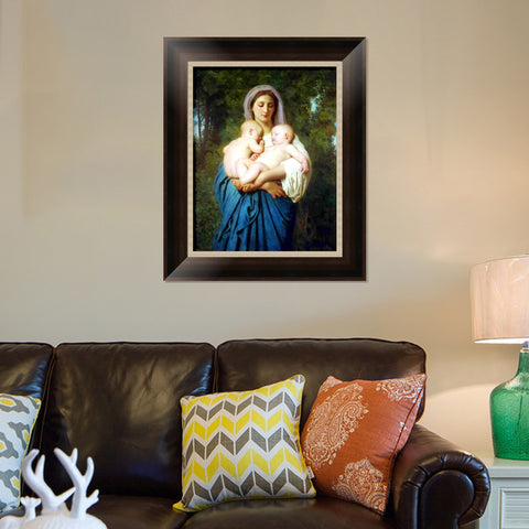 INVIN ART Framed Canvas Art Giclee Print Charit 1859 by William Adolphe Bouguereau Wall Art Living Room Home Office Decorations