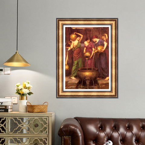 INVIN ART Framed Canvas Art Giclee Print Series#92 by William Adolphe Bouguereau Wall Art Living Room Home Office Decorations