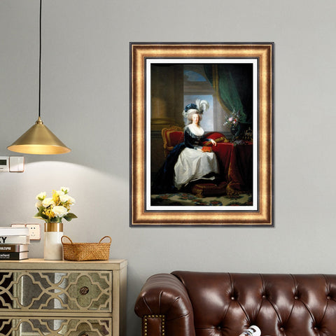 INVIN ART Framed Canvas Art Giclee Print Seated Woman#113 by William Adolphe Bouguereau Wall Art Living Room Home Office Decorations