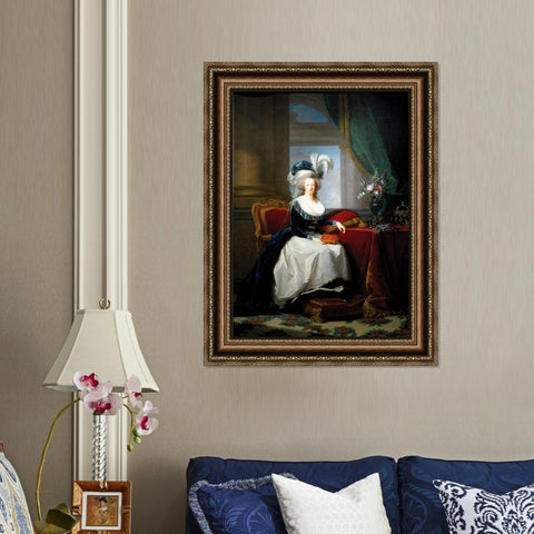 INVIN ART Framed Canvas Art Giclee Print Seated Woman#113 by William Adolphe Bouguereau Wall Art Living Room Home Office Decorations