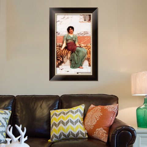 INVIN ART Framed Canvas Art Giclee Print Seated Woman#116 by William Adolphe Bouguereau Wall Art Living Room Home Office Decorations