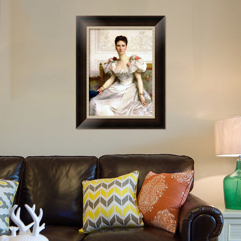 INVIN ART Framed Canvas Art Giclee Print Portrait of Madame la Comtesse de Cambaceres by William Adolphe Bouguereau Wall Art Living Room Home Office Decorations